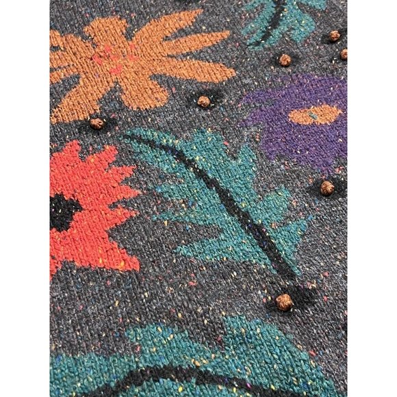 Susann D Size Medium Hand-Knit Wool Blend Multicolor Art-to-Wear Womens Sweater - Picture 6 of 10